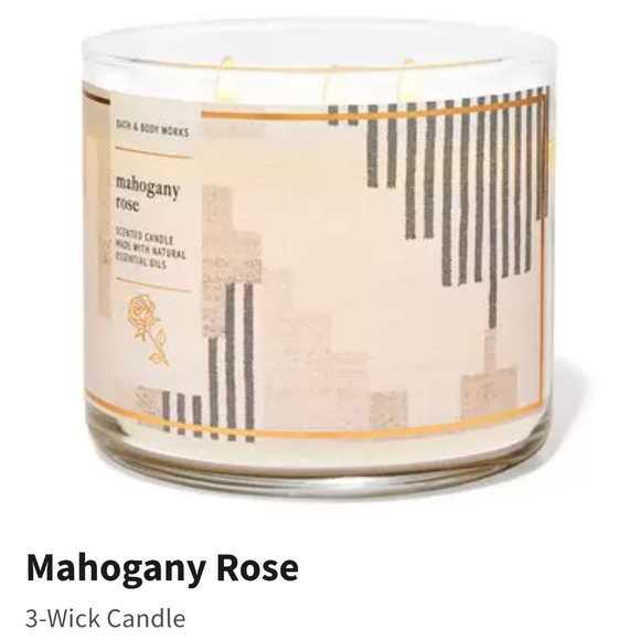 🛍BOGO 50% OFF🕯NWT‼️ Bath & Body Works "Mahogany Rose" 3-wick Candle - Picture 6 of 10